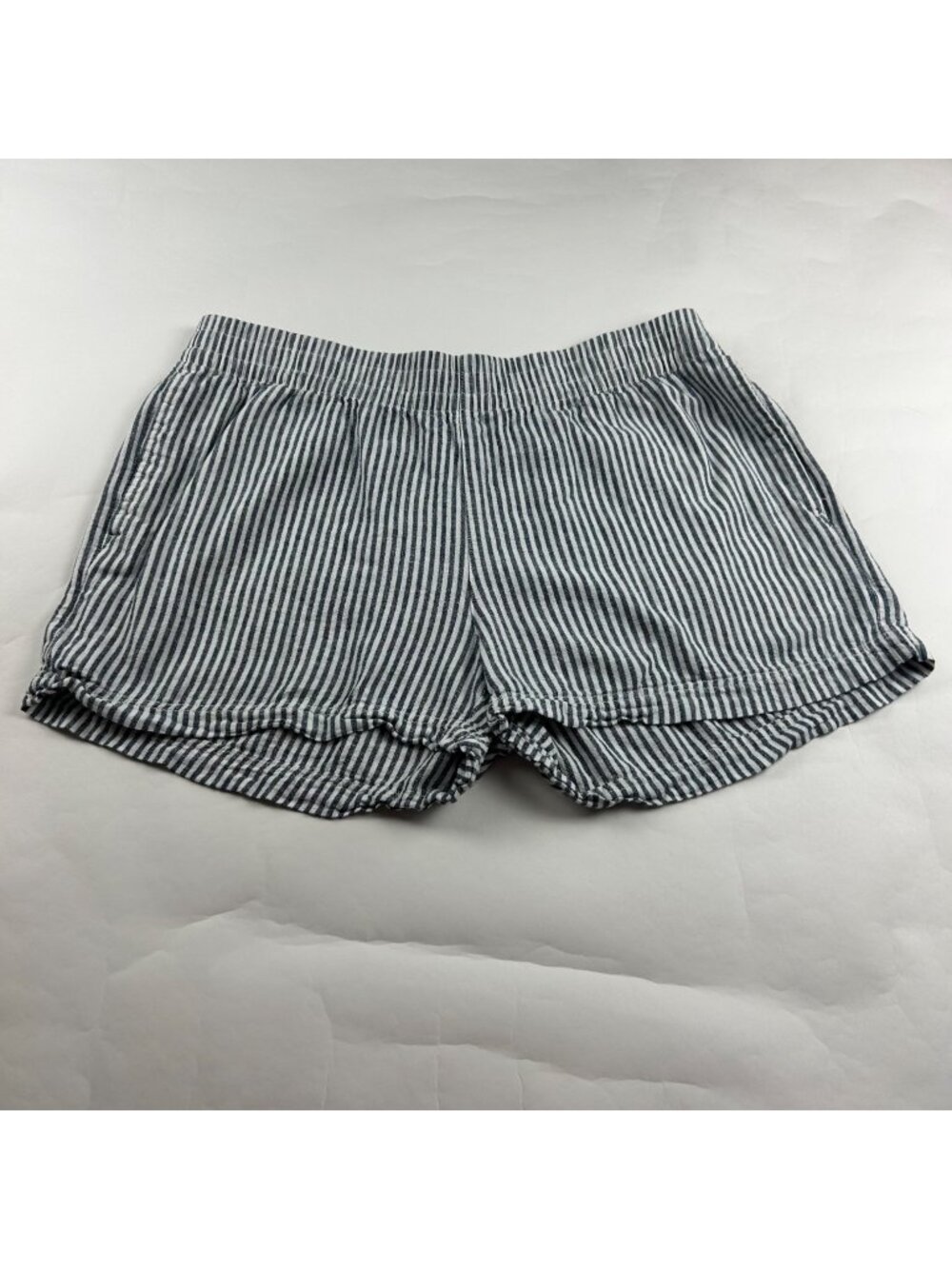 Old Navy Blue Stripe Linen Blend High Rise Pull On Shorts XL